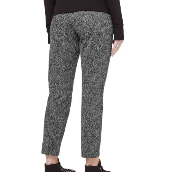 Lululemon Black White Print On The Fly Pant Drawstring Waist Jacquard Size 4 - Picture 2 of 15